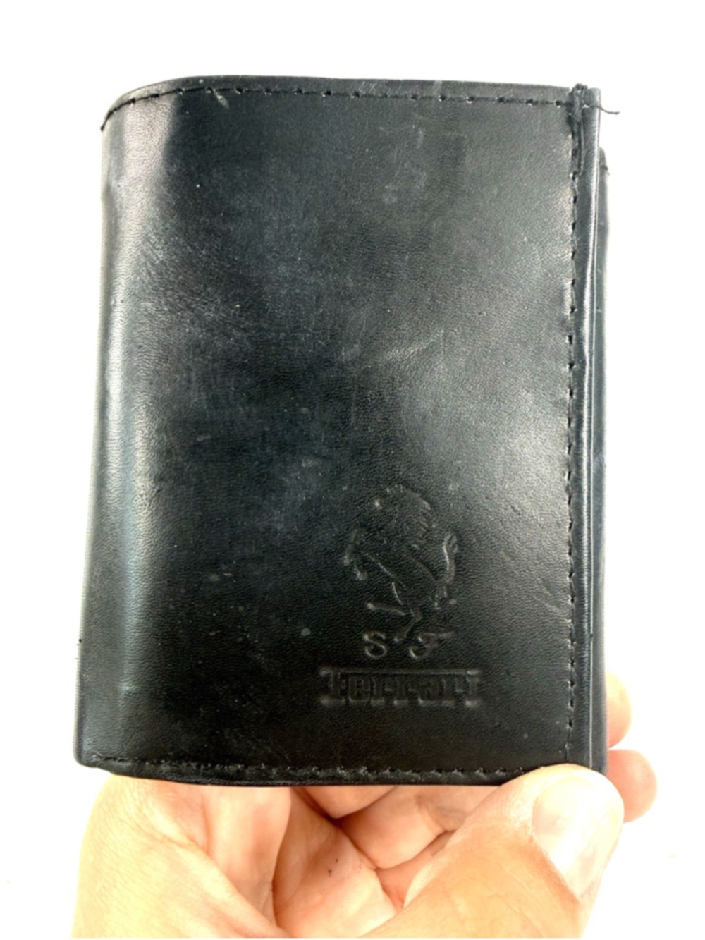 S F Ferrari Genuine Leather Trifold Wallets For Men